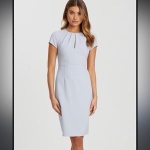 Banana Republic light blue short sleeved sheath dress with keyhole neck size 6